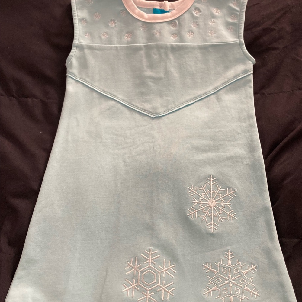 Blue Sleeveless A-Line Casual Dress with Crew Neck